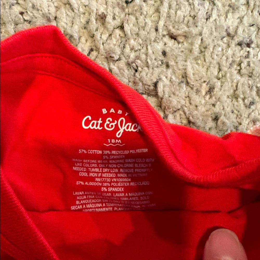 Cat & Jack Red and Cream Kids Matching Set - Picture 4 of 4